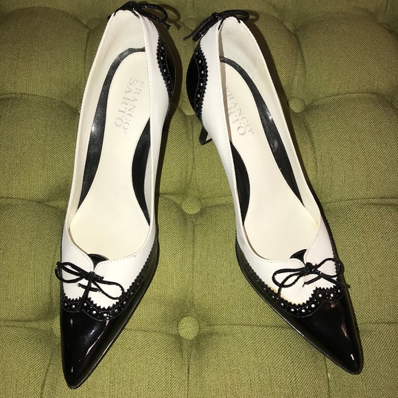 black and white spectator heels